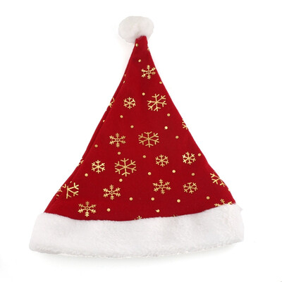 

Christmas Snowflake Carton Hat Velvet Cap Santa Claus