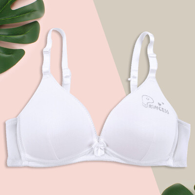 

Ai Lier & Ollola Girl Bra High School Student No Steel Ring Underwear Cotton Girls Bra X6022 White 75A