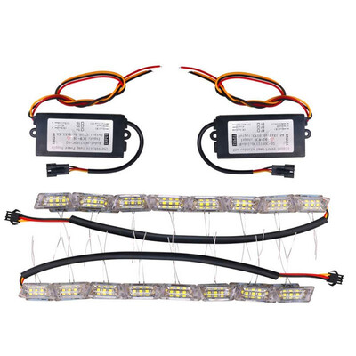 

2pcs daytime running light led streamer bi-color steering crystal lamp tear headlight