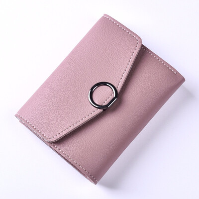 

Ladies purse female short Korean Edition round buckle Student Wallet simple large capacity little clear novice bag