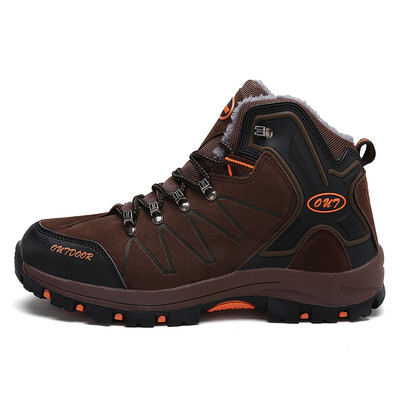

2018 New Men Boots Autumn Winter Outdoor Sneakers Mens Snow Boots keep Warm Plush Boots Plush Ankle Snow Work Casual Shoes