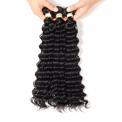 

HCDIVA 3 Pcs Hair Bundles Human Hair Weaving Brazilian Deep Wave Unprocessed 100 Human Virgin Hair Human Hair Extensions