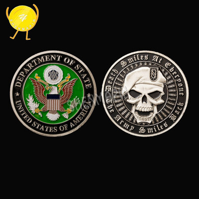 

US navy air force army skull&bones challenges commemorative coins Army logo silver coin art collection