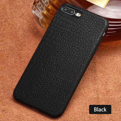 

Genuine Leather Phone Case For iPhone X Crocodile texture Back Cover For 6 6S 7 8 Plus Cases