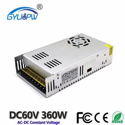 

Single Output 360W 6A 60V DC Switching Switch power supply AC TO DC60V SMPS For 3D printer stepper machine CCTV CNC Motor light
