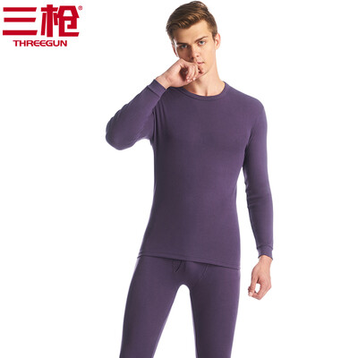 

Three guns cotton mens&womens autumn clothes long trousers set cotton thin section round neck long sleeve men&women couples warm underwear sets mens light gray ash