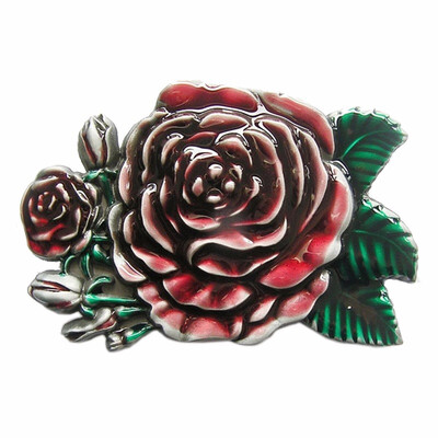 

New Vintage Enamel Western Rose Flower Belt Buckle Gurtelschnalle Boucle de ceinture