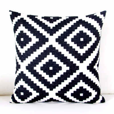 

Ouneed Black & white Polyester Throw Pillow Case Geometric Decorative Pillows For Sofa Seat Cushion Cover 43x43cm Home Decor