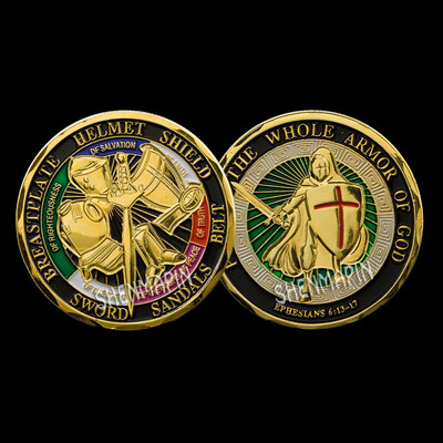

3pcs different styles God gives defensive armor commemorative coins high relief challenge gold plated token collection