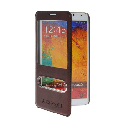 

MOONCASE View Window Leather Side Flip Pouch Stand Shell Back ЧЕХОЛ ДЛЯ Samsung Galaxy Note 3 N9000 Red