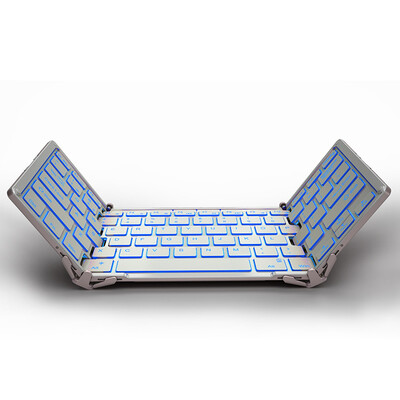 

BOW HB099B Wireless Bluetooth USB Cable Triangle Keyboard Three-color Backlight White