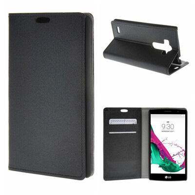 

MOONCASE Case for LG G4 Beat G4S Premium PU Flip Leather Wallet Card Holder Bracket Back Pouch Case Cover Black 01