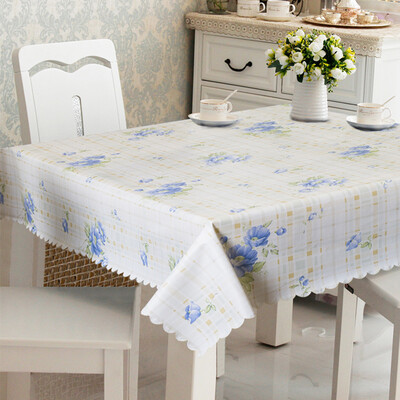 

Mercure guest charm Nordic waterproof&oil-proof PVC disposable tablecloth rectangular dining table fabric 137180CM blues