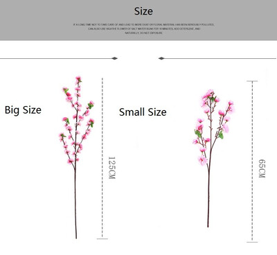 

artificial peach blossom oriental cherry False branches sitting room decorate Wedding artificial flowers false blossom