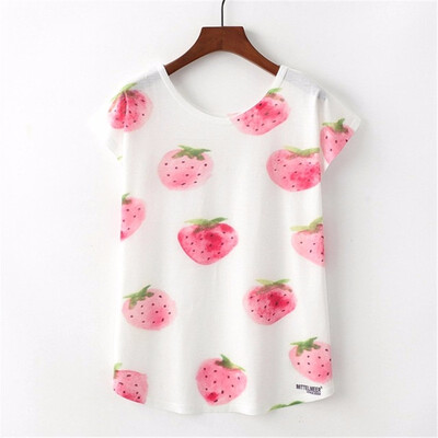 

Summer Women T Shirt lovely Harajuku Kawaii Cute Style Letter Print T-shirt