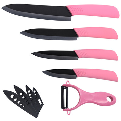 

Zirconium blade kitchen knives set 3, 4, 5, 6 inch ceramic knives never rust ceramic peeler sharp cooking knives
