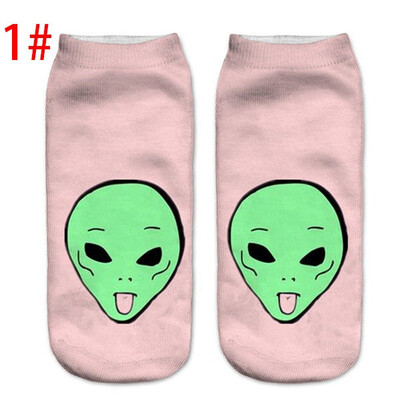 

1 Pair Unisex Couple Fashion Hip Hop Cotton Cute Cat Letters Printed Ankle Socks
