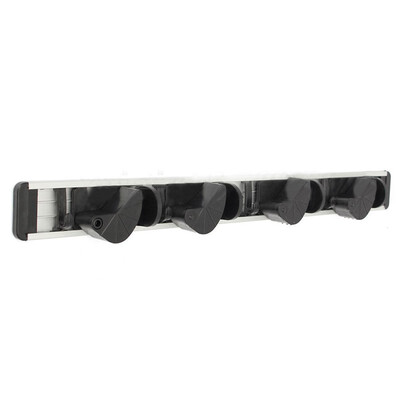 

UpperX Wall Mounted 4 Positions Kitchen Storage Mop Organizer Holder Brush Broom Hanger Black