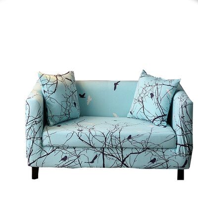 

Universal Dark Blue Flowers Elastic CouchCorner Sofa Slipcovers For Living Room Stretch All-inclusive Sofa Covers