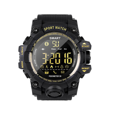 

Bluetooth Clock EX16 Smart Watch Notification Remote Control Pedometer Sport Watch IP67 Waterproof Mens Wristwatch