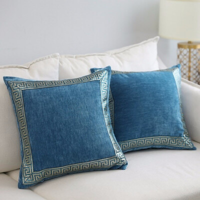 

Fine Velvet Cushion Cover Pillow Case Geometric Embroidered Cushions Cover Decorative Pillows Case sofa Cushion Cover sofa