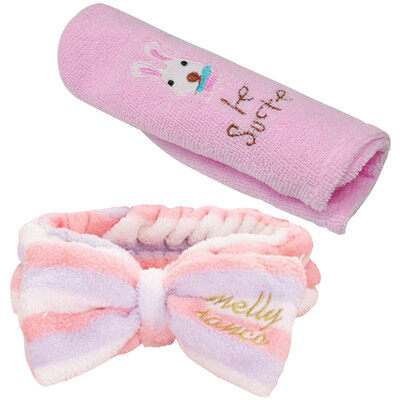 

[Jingdong supermarket] green reed dry hair hat shower belt hair with fresh and lovely paragraph 2 sets