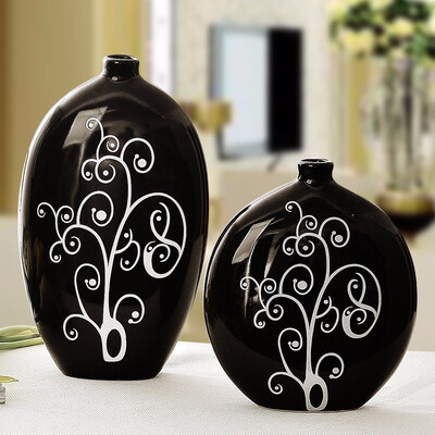 

Modern home black&white ceramic vase crafts decoration living room vase home decor furnishings