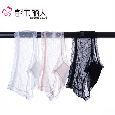 

Urban Beauty Womens Underwear 3 Pack Combination Womens Underwear Breathable Sexy Comfortable Transparent Hips BK17K04 White Skin Blue L