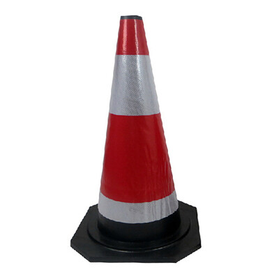 

Moefu 8409 rubber reflective road cone roadblock cone ice cream cone barrel traffic cone barrel 60cm red&white rubber reflective road cone