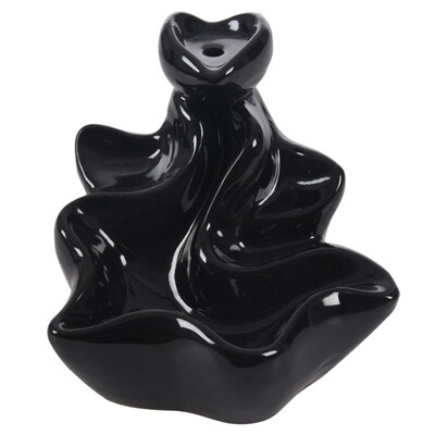 

UpperX Ceramic Lotus Flower Incense Burner Holder 45 Black