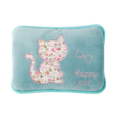 

Antarctic people charging hot water bottle double hand insertable washable warm waist has water injection embroidery plush warm water bag hand warmers with cloth cover gray Music