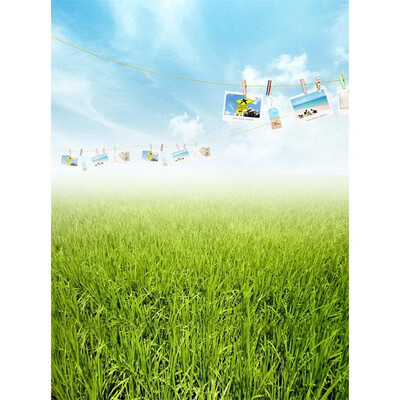 

Green Meadow Photo Backdrop 57FT Vinyl Fabric Cloth Digital Printing Photo Background s-650