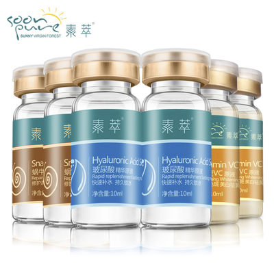 

SOON PURE 6pcs Hyaluronic Acid Snail Serum VC Face Essence Whitening Skin Care Acne Treatment Black Head Remover Moisturizing
