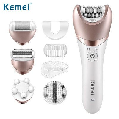 

Kemei8001 5 in 1 Waterproof Epilator Lady Shaver Purifier for Face Wool Device Knife Electric Shaver For Women Shaver