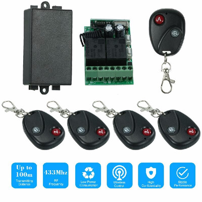 

433Mhz DC 12V 2CH Universal 10A Relay Wireless Remote Control Switch Receiver Module And 5PCS 2 Key RF 433 Mhz Transmitter Remote