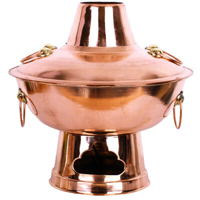 

G к более чем гриль уголь медный котел толстый медный горшок ручной работы традиционных медных горшка медных горшков, старомодный углерода горячий горшок старого Пекина ягненка горячий горшок сябу KLB9036 32см