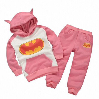 

batman set baby boys clothing set children hoodies pants thicken winter warm clothes boys girls sets