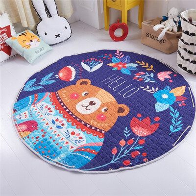 

Cartoon Animals Elephant Lion Bear Rabbit Baby Developing Crawling Play Mats Blanket as Kids Toys Storage Bag Nordic Style Toys