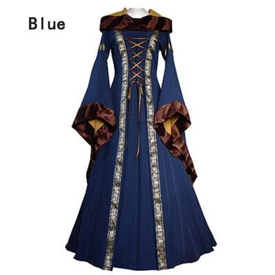 

Medieval Maiden Dress Womens Vintage Victorian Renaissance Gothic Dress Costume Hooded