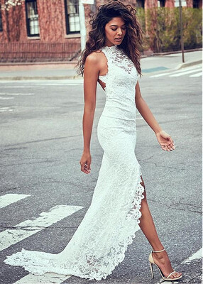 

Elegant halter long evening dress mermaid black dress