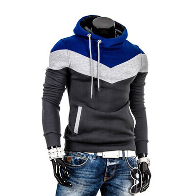 

Zogaa New Spring Mens Hoodie Color Matching Pullover Slim Sports