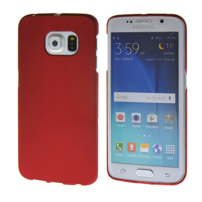 

MOONCASE Hard Rubberized Rubber Shell Back Protective Case Cover for Samsung Galaxy S6 Edge Red