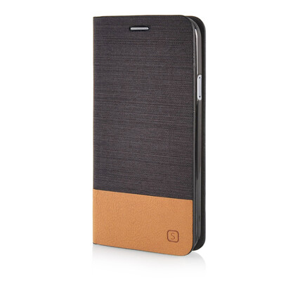 

MOONCASE Canvas Design Leather Side Flip Wallet Pouch Stand Shell Back ЧЕХОЛ ДЛЯ Samsung Galaxy E7 Coffee
