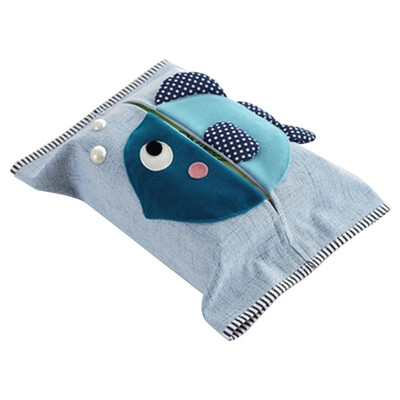 

UpperX Cartoon Travel Tissue Holder Cotton Linen Fabric Pocket Tissue Pouch Cover Fish