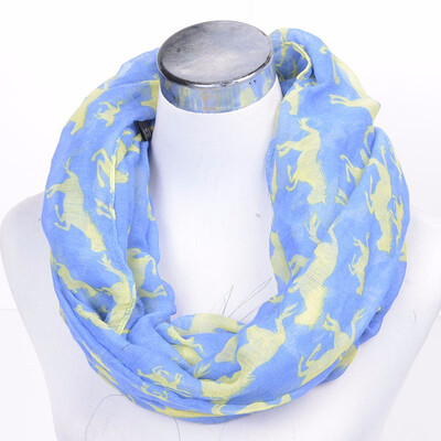 

Guttavalli Women Fashion Horses Ring Shawl Autumn Winter Viscose Animals Printing Infinity Scarf Vintage Chevron Loop Soft Wraps