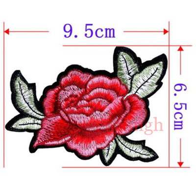 

1 Pcs Top Patches Iron-on Sew-on Red Rose Flower Embroidery Patch Motif Applique Children Women DIY Clothes Sticker Wedding
