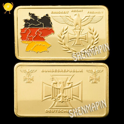 

Germany map commemorative gold bar three-dimensional relief cross flying eagle challenge coin collectibles