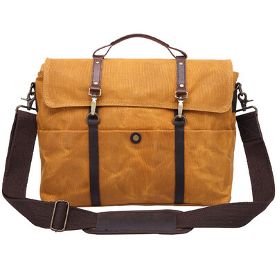 

Retro Mens Briefcase Crazy Horse Leather Canvas Laptop Handbag Business Men Messenger Bags Briefcase Crossbody bag