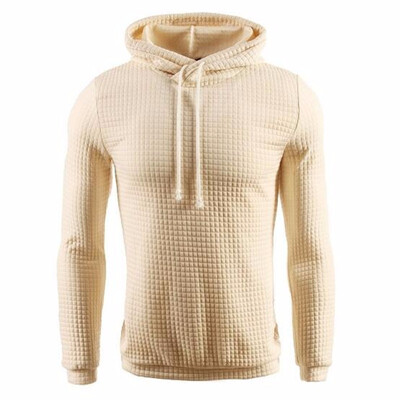 

2018 New Casual Hoodie MenS Hot Sale Plaid Jacquard Hoodies Fashion Military Hoody Style Long-Sleeved Men Sweatshirt