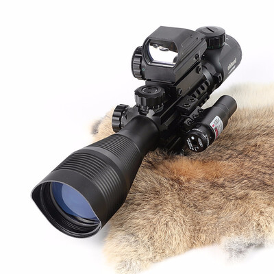 

Ohhunt 4-12X50 Illuminated Rangefinder Reticle Rifle Scope Holographic 4 Reticle Sight 11mm&20mm Red Laser Combo Riflescope